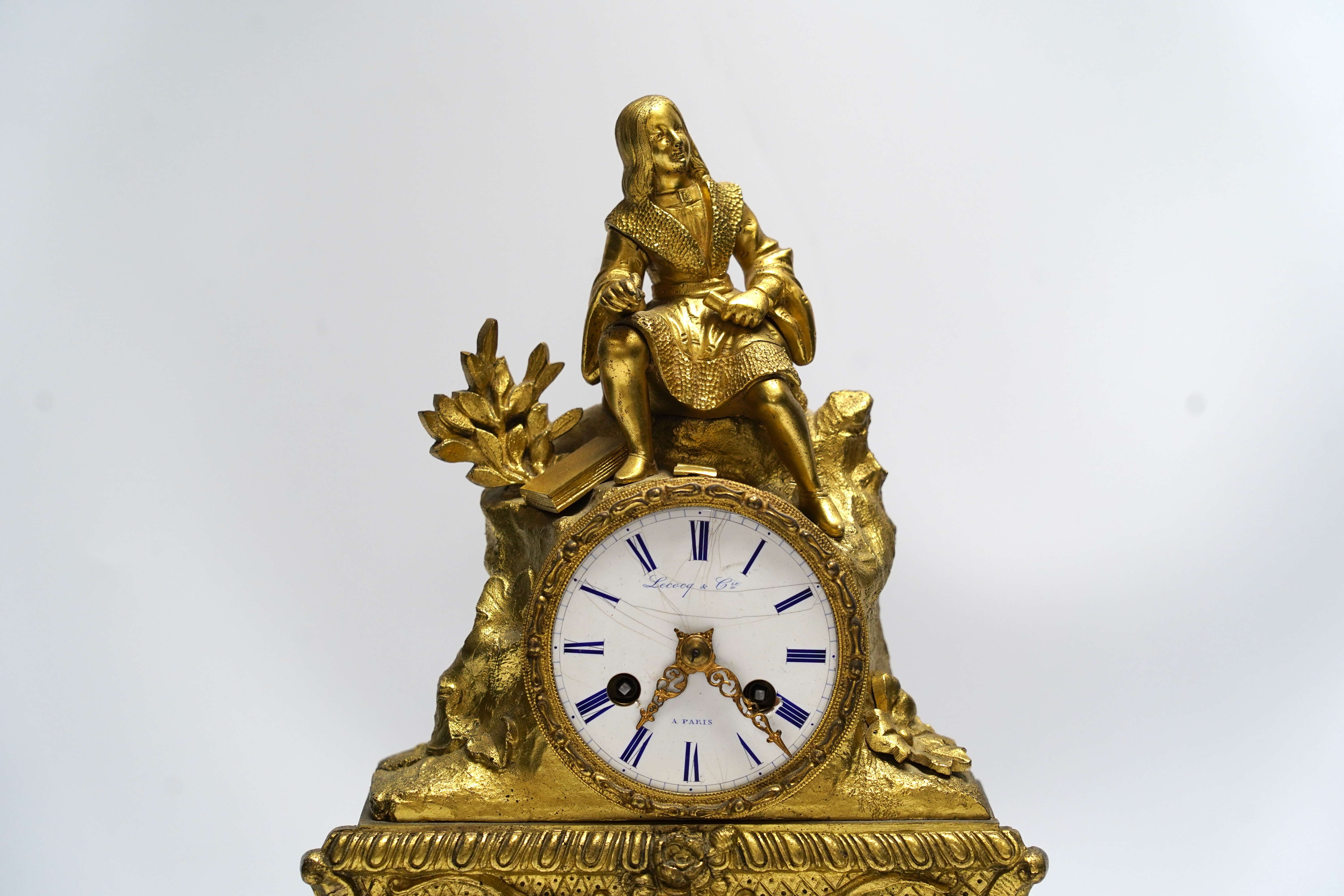 A mid 19th century ormolu eight day mantel clock, by Leroy and Co., of Paris, 34cm